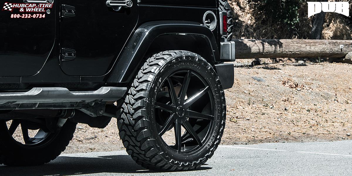 vehicle gallery/jeep wrangler dub push s110  Gloss Black wheels and rims